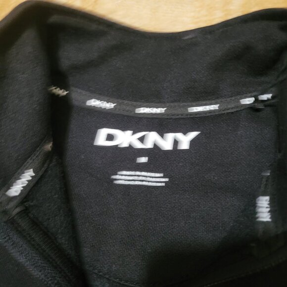 DKNY Donna Karen New York Quarter-Zip 1/4 Sweatshirt Black Medium DK31LK434 - Picture 7 of 9